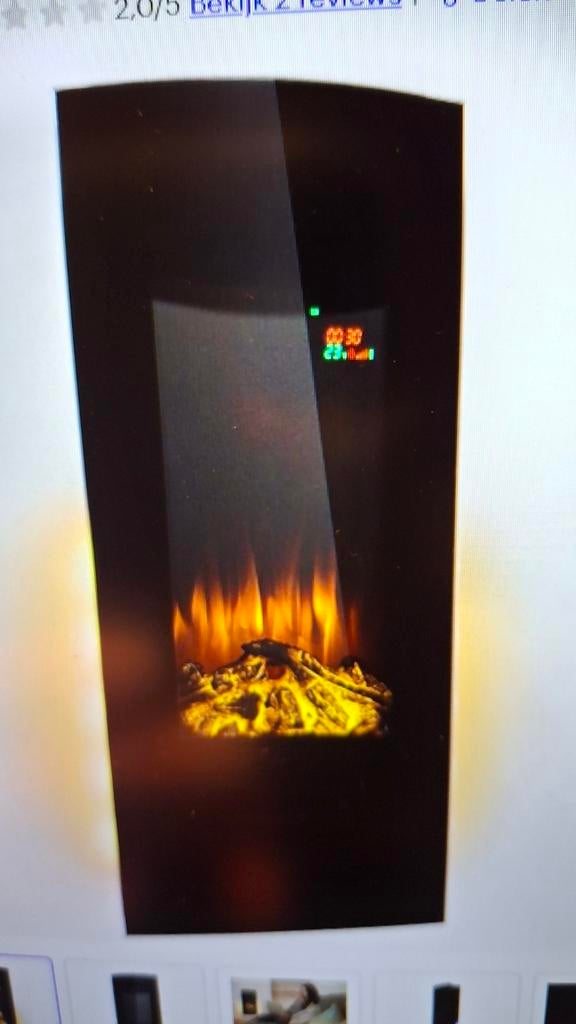 Klarstein wandkachel Lamington, Ophalen of Verzenden, Zo goed als nieuw, Hangende haard, Elektrische haard