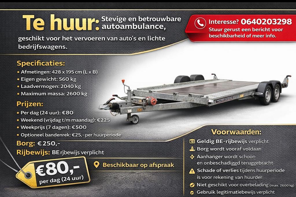 Auto ambulance te huur, Ophalen of Verzenden