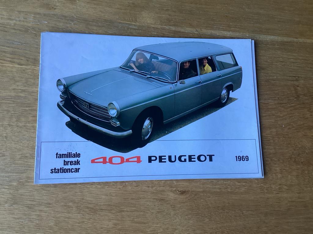 Peugeot 404 Break Familiale - brochure 1969, Ophalen of Verzenden, Zo goed als nieuw