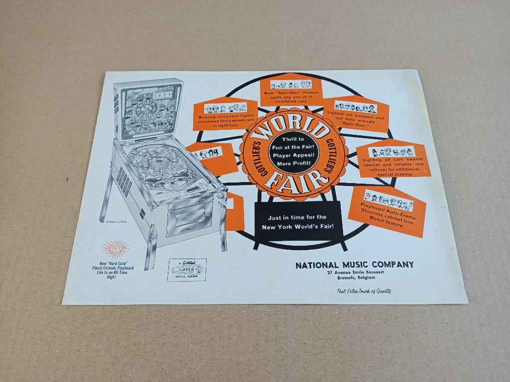 Flyer: Gottlieb World Fair (1964) Flipperkast, Verzamelen, Automaten | Flipperkasten, Gebruikt, Elektronisch, Flipperkast, Williams
