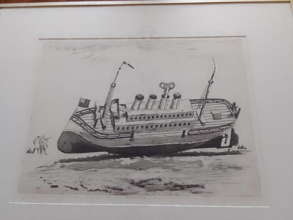 Berserik 1985 Potlood Tekening in Lijst, Ophalen of Verzenden