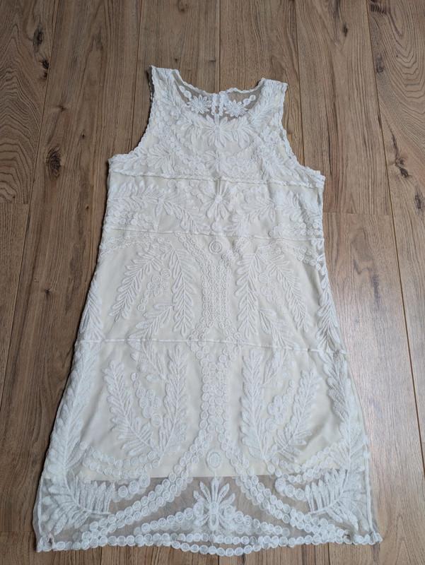 Trend One kanten jurk maat 40 offwhite, Maat 38/40 (M), Verzenden, Wit, Knielengte