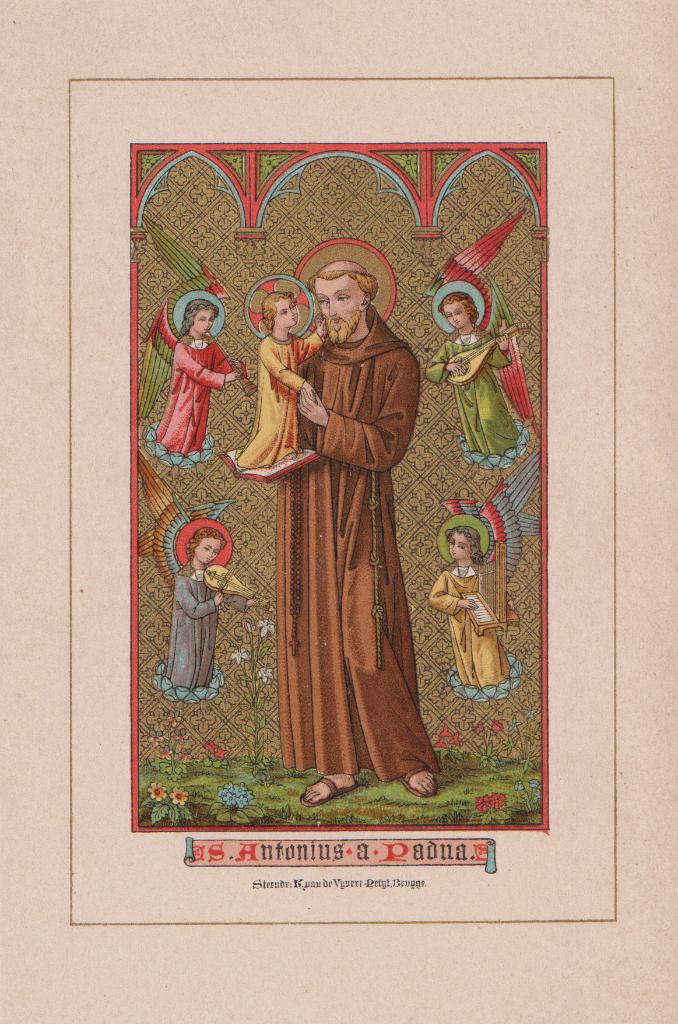 Opruiming Koopje - Chromolitho heilige Antonius van Padua, Ophalen of Verzenden