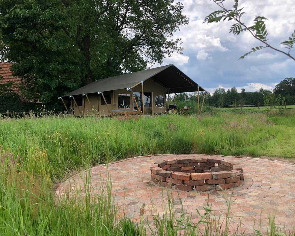 Safaritent XL volledig vrij gelegen op natuur erf, Vakantie, Vakantiehuizen | Nederland, 2 slaapkamers, Landelijk, Gelderland en Veluwe