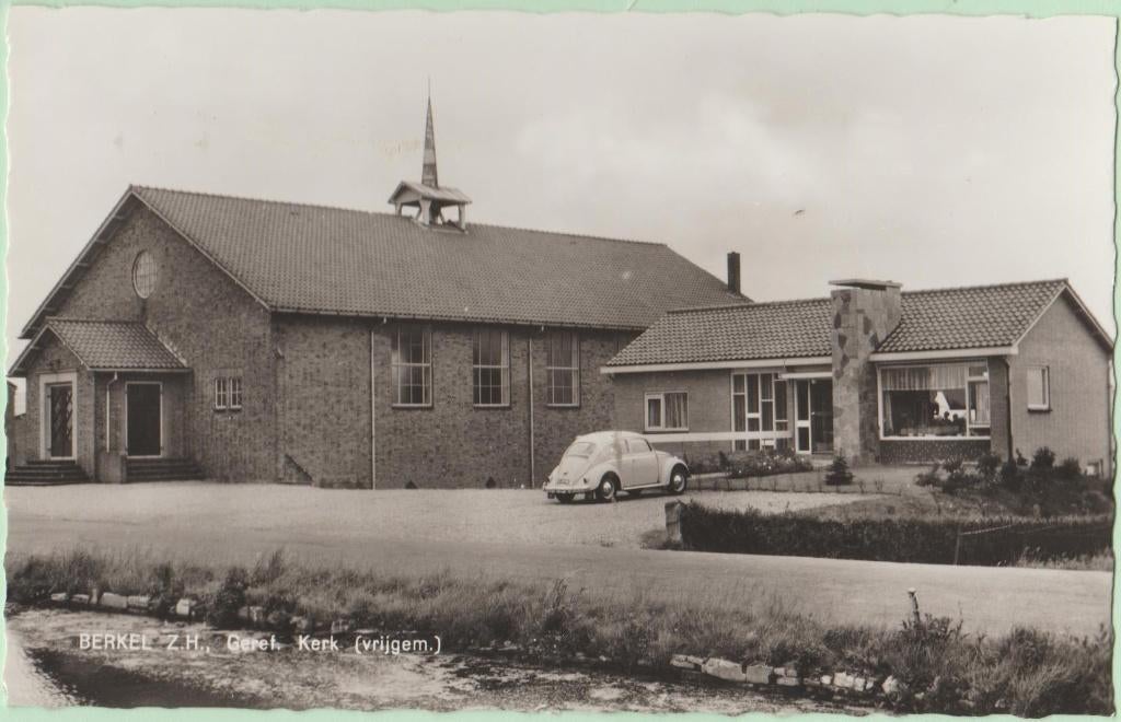 Berkel Geref. Kerk (Vrijgemaakt) 1961 =met mooie VW kever, Verzenden, 1960 tot 1980, Ongelopen, Zuid-Holland