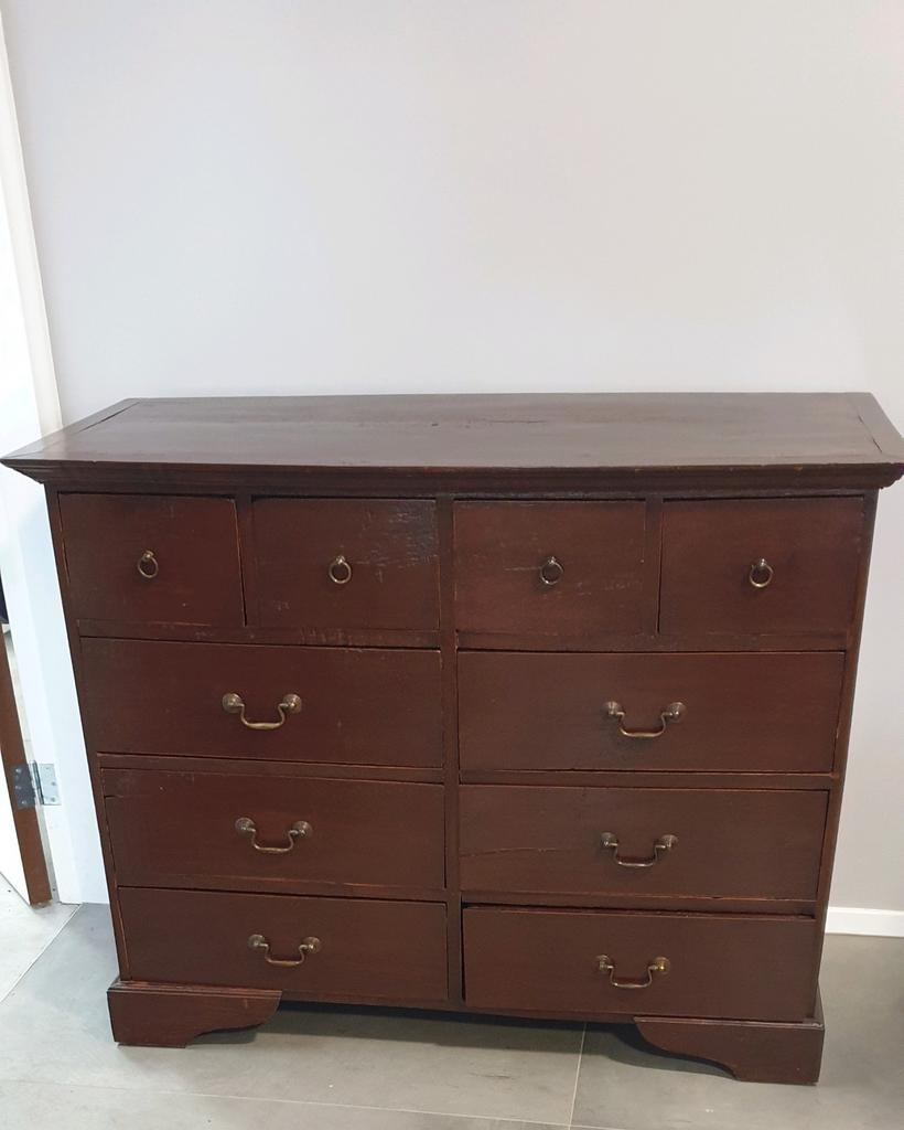 Engelse ladenkast, teak, Ophalen, 25 tot 50 cm, 50 tot 100 cm, Minder dan 100 cm