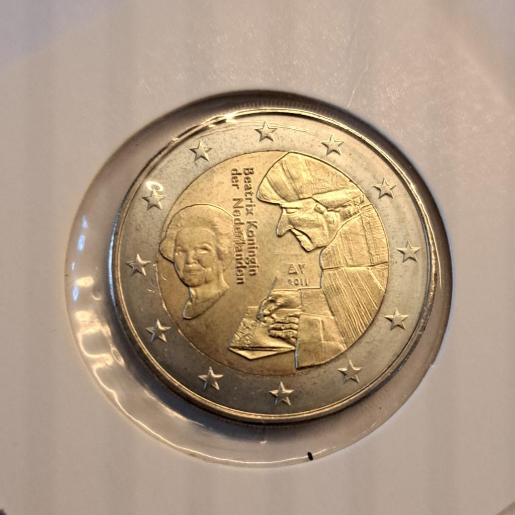 2 Euro Nederland 2011 - Erasmus, Ophalen of Verzenden, Koningin Beatrix, Euro's, Losse munt