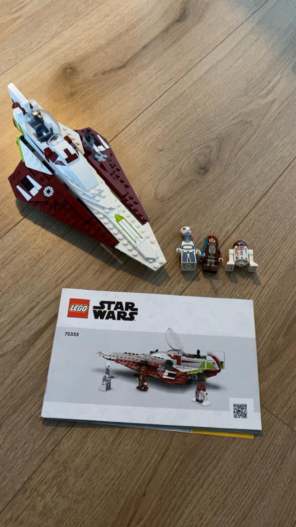 LEGO Star Wars 75333 Obi-Wan Kenobi’s Jedi Starfighter, Ophalen of Verzenden, Zo goed als nieuw, Complete set, Lego