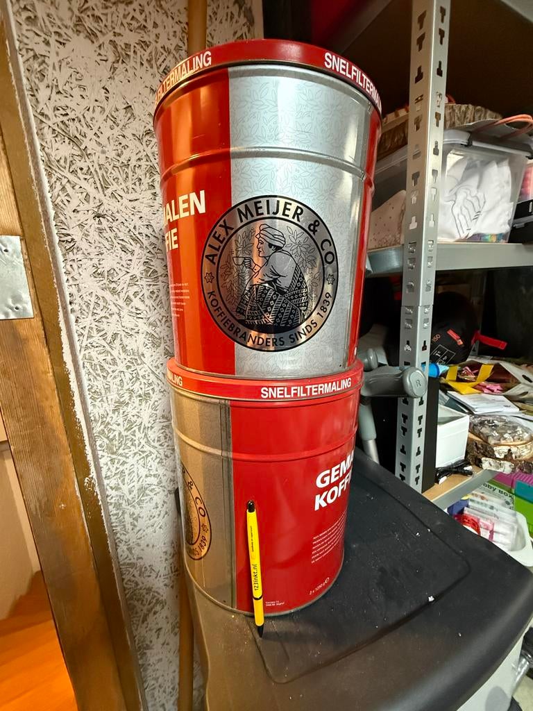 2 Grote Alex Meijer & Co Koffieblikken, Verzamelen, Ophalen of Verzenden, Gebruikt