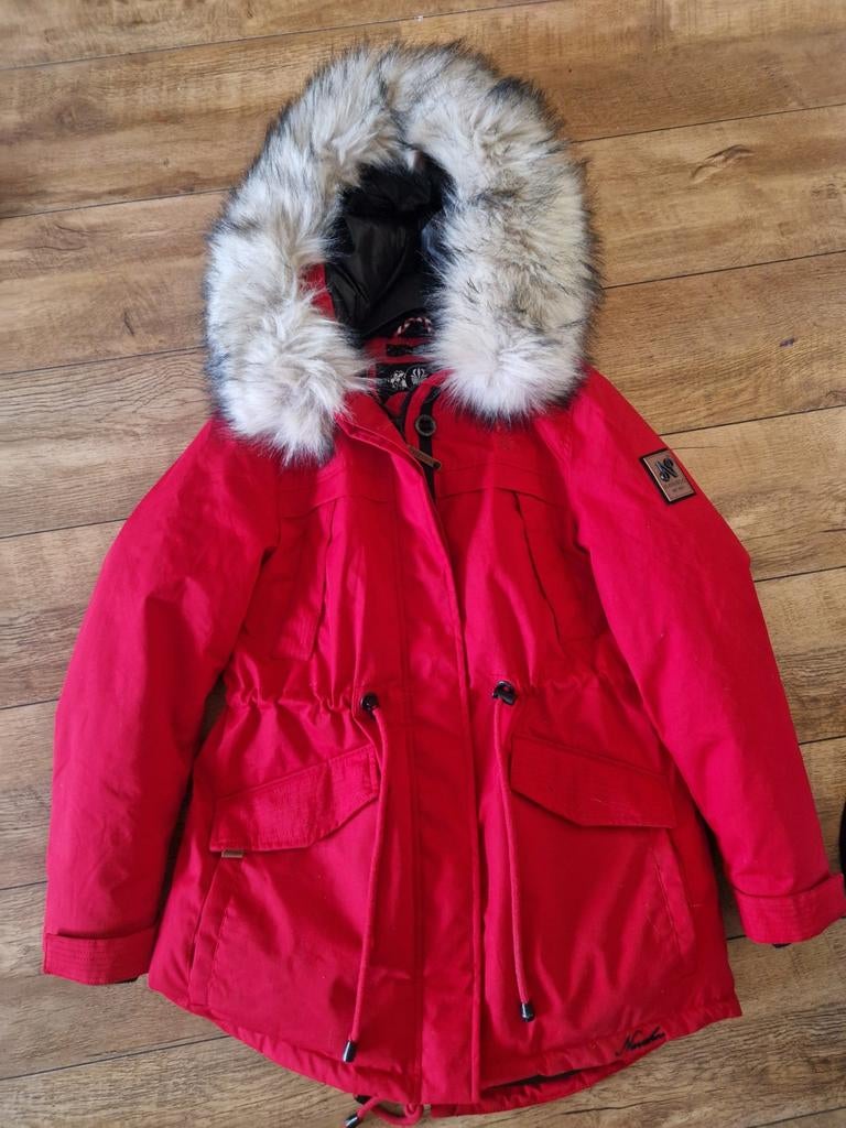 Navahoo Winterjas Dames XL Rood met Kraag, Navahoo, Maat 46/48 (XL) of groter, Ophalen of Verzenden, Zo goed als nieuw