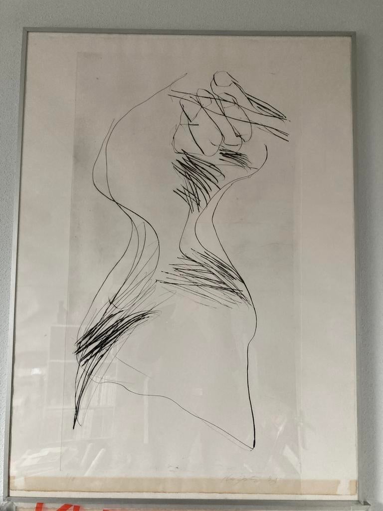 Twee zeer grote etsen (droge naald). Van Ger Lataster., Ophalen of Verzenden