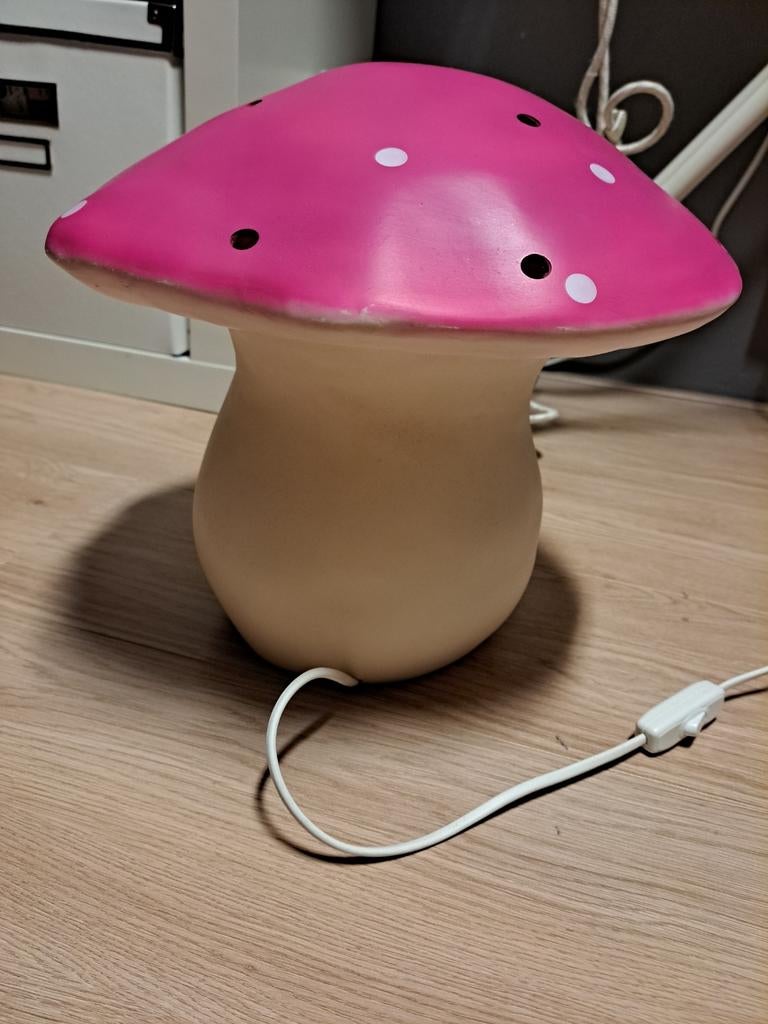 Heico paddestoel lamp roze, Ophalen, Gebruikt, Lamp