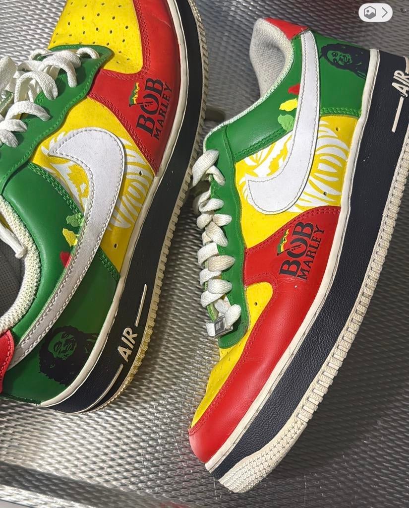 Nike Air Force 1 Bob Marley Custom Sneakers, Ophalen of Verzenden, Gedragen, Overige kleuren, Sneakers of Gympen
