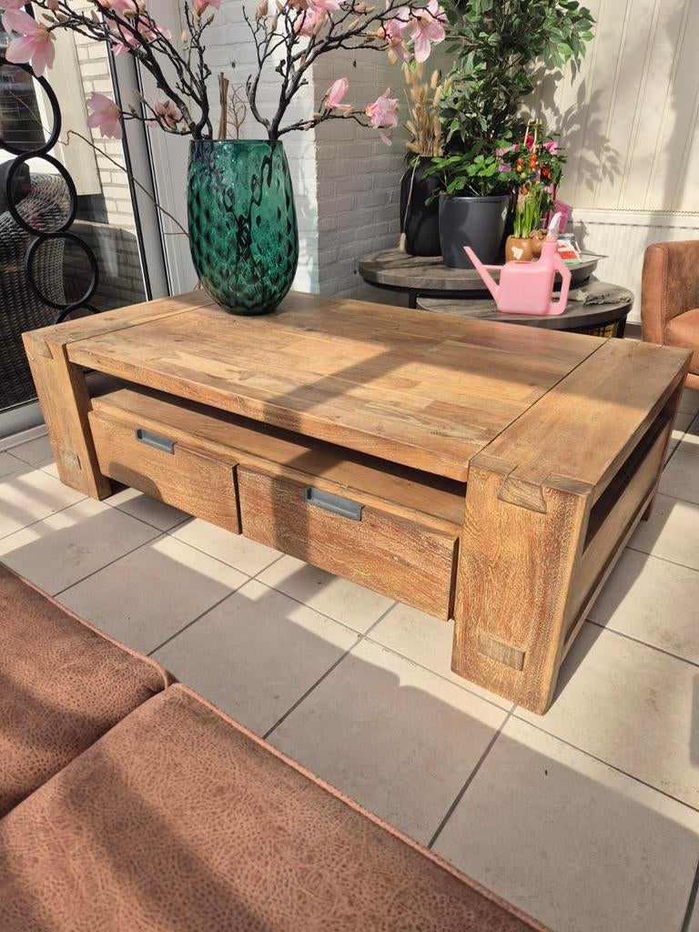 Massief eiken salontafel 80 x 146, Ophalen of Verzenden