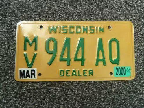 Kentekenplaat licenseplate Wisconsin Dealer USA, Verzamelen, Verzenden, Gebruikt, Auto's