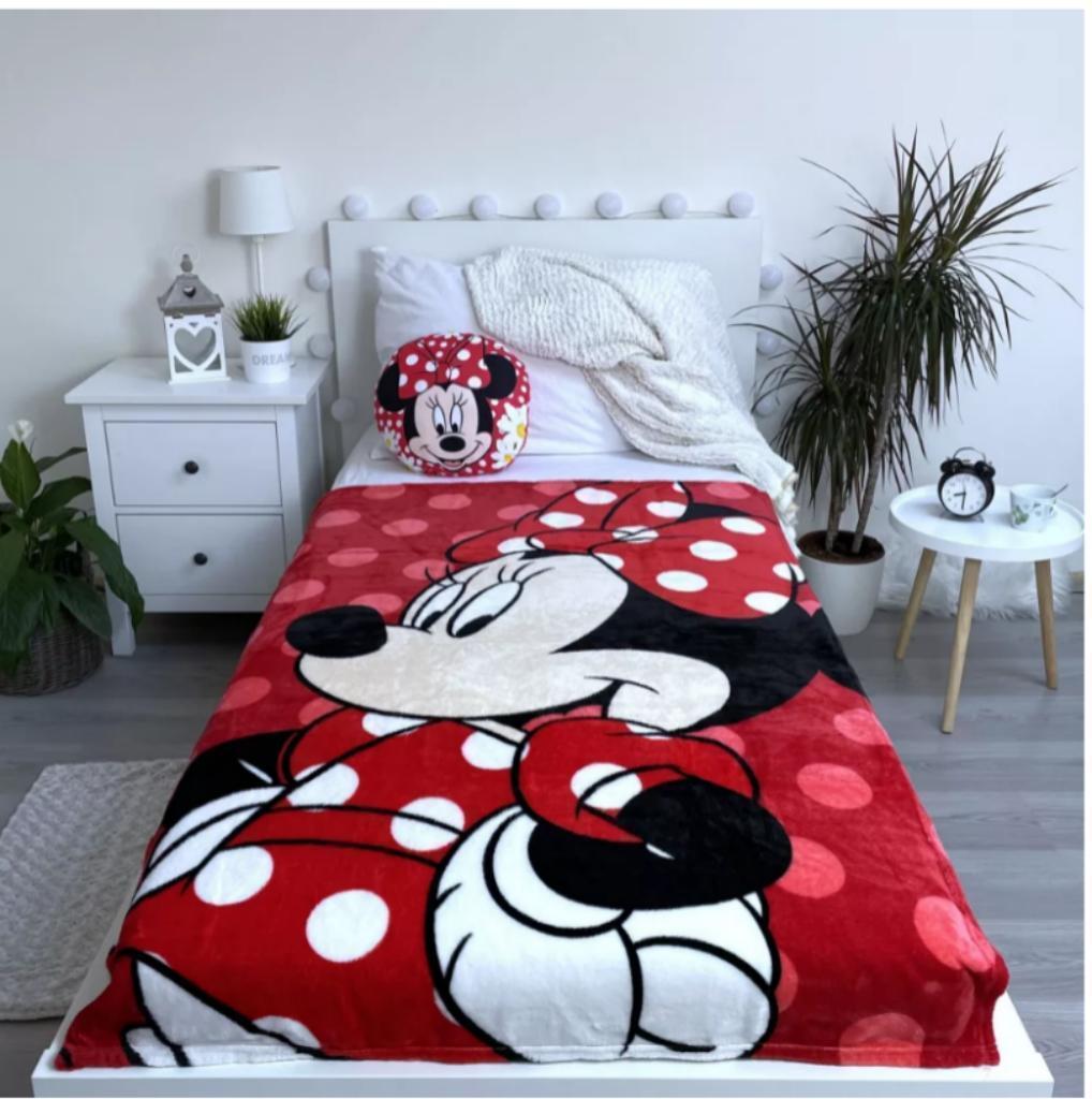 Minnie Mouse Fleece Deken - Rood Disney Plaid / Fleecedeken, Meisje, Nieuw, Ophalen of Verzenden, Deken of Dekbed