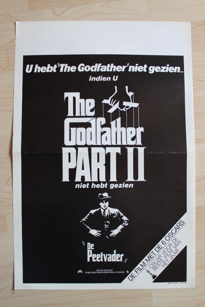 filmaffiche The Godfather 2 Al Pacino filmposter, Rechthoekig Staand, Ophalen of Verzenden, Zo goed als nieuw, A1 t/m A3