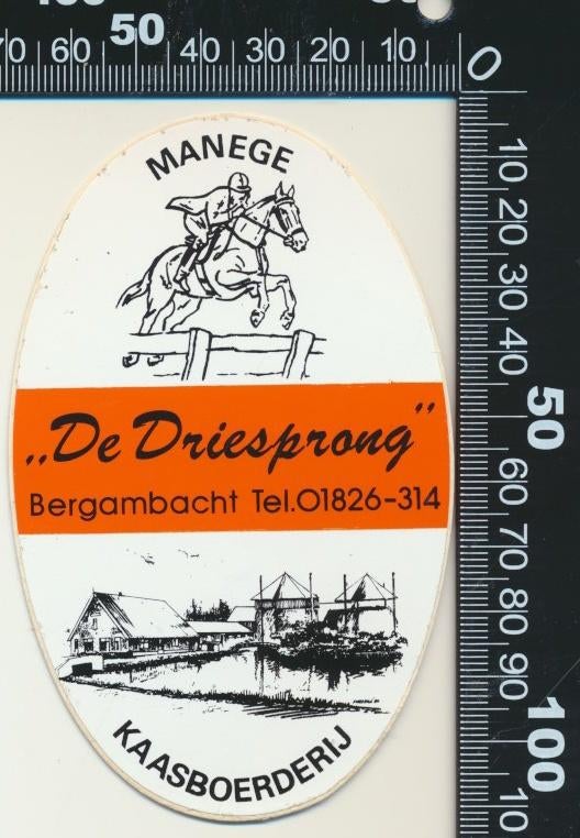 Sticker: Manege Kaasboerderij De Driesprong - Bergambacht, Ophalen of Verzenden, Zo goed als nieuw, Bedrijf of Vereniging