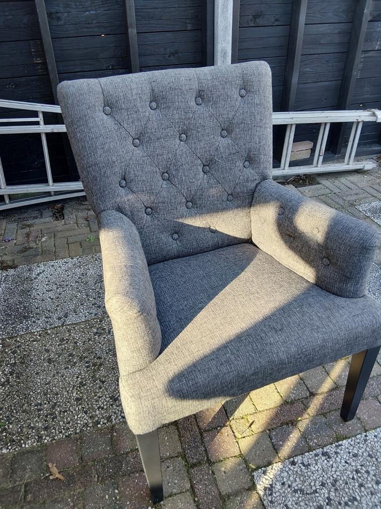 Kuka Home Eetkamerstoelen/Fauteuils - Grijs Katoen (4 stuks), Ophalen, Gebruikt, Vier, Stof