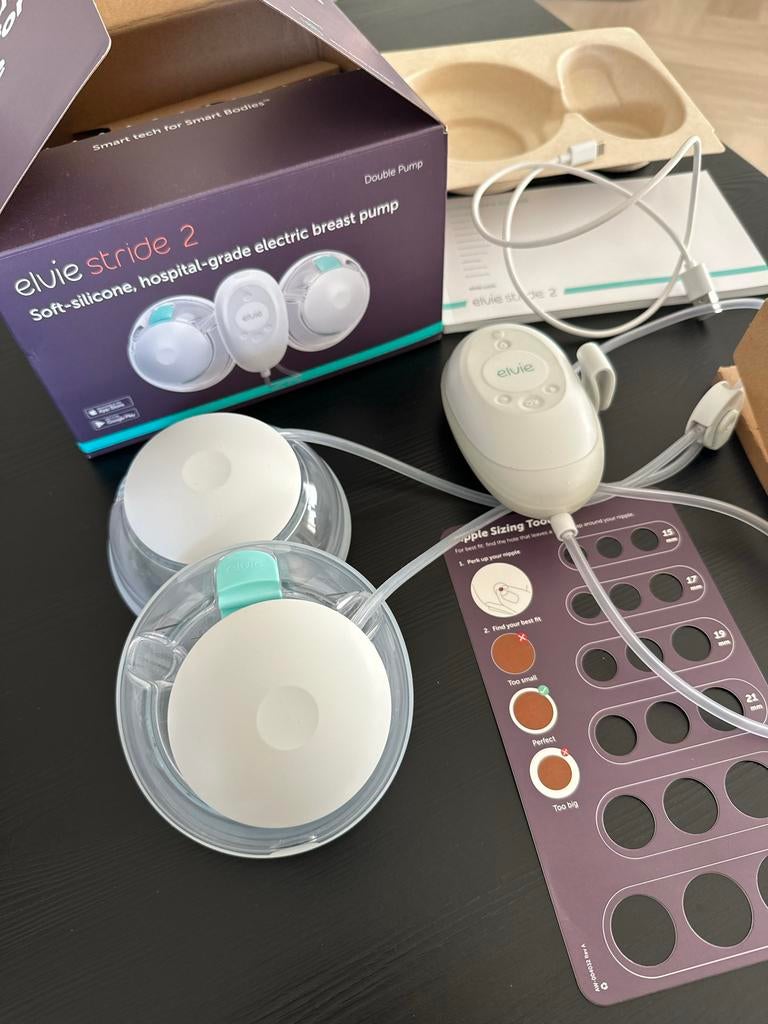 Kolf Elvie Stride 2 - Draagbare dubbele borstkolf, Kinderen en Baby's, Babyvoeding en Toebehoren, Zo goed als nieuw, Borstkolf