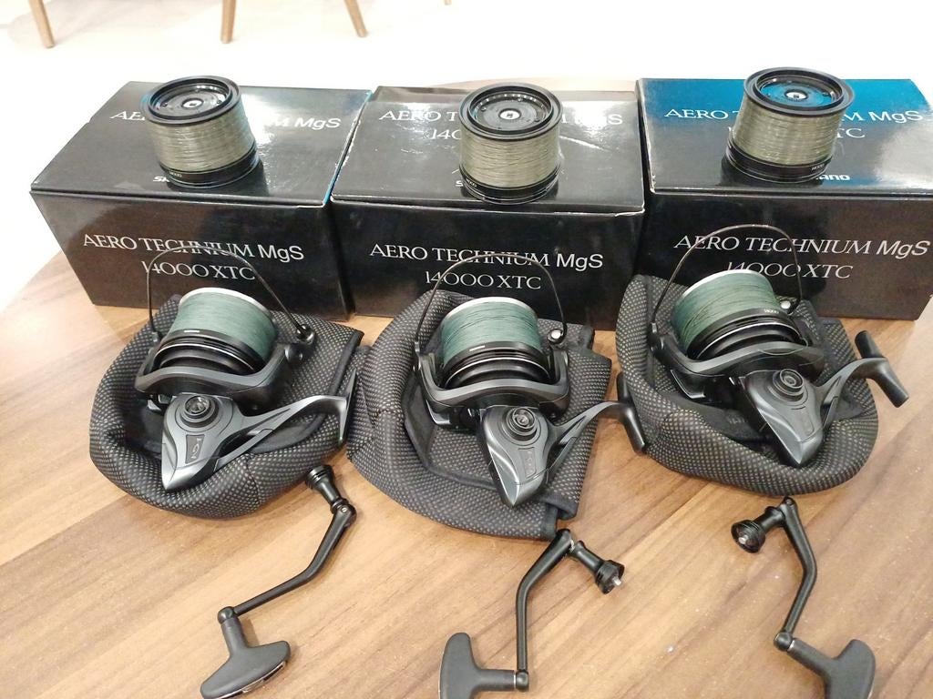 Shimano aero technium mgs 14000 xtc, Ophalen of Verzenden, Zo goed als nieuw, Molen