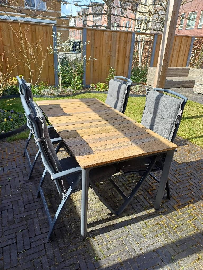 Tuinset 4 personen, Tuin en Terras, Tuinsets en Loungesets, Ophalen, 4 zitplaatsen, Kunststof, Gebruikt