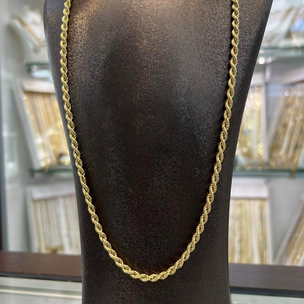 14k gouden rope ketting schakel prachtig model, Ophalen of Verzenden, Zo goed als nieuw, Goud