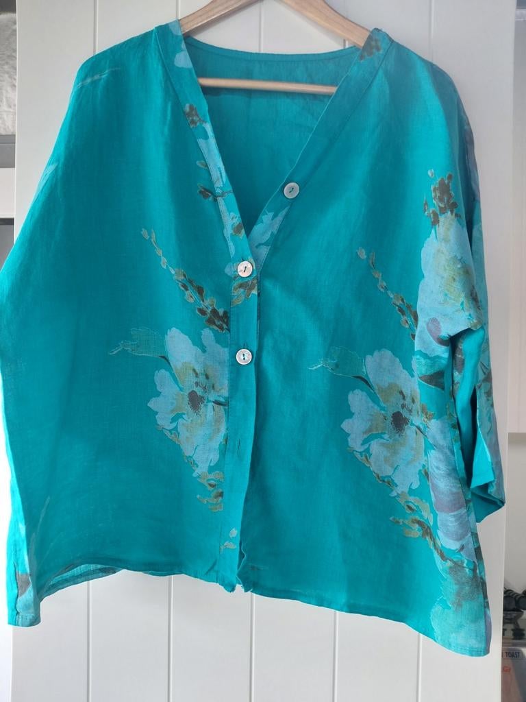 Linnen blouse. Maat M, Ophalen of Verzenden, Zo goed als nieuw, Maat 38/40 (M)