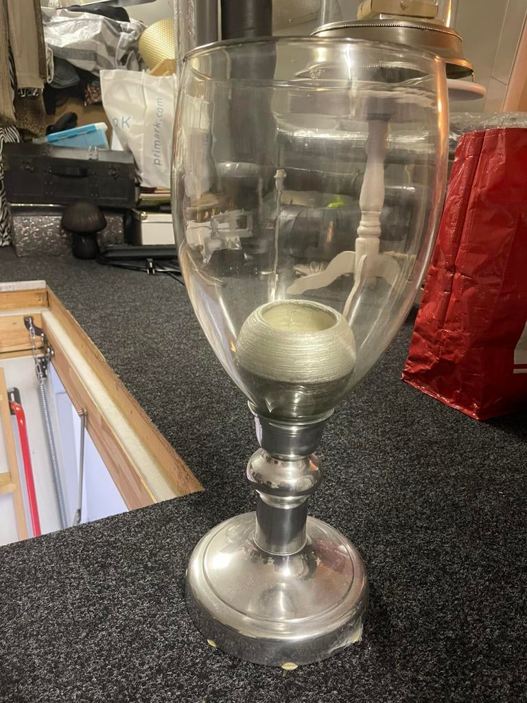 Windlicht groot formaat. Glas, Huis en Inrichting, Ophalen, Zo goed als nieuw, Overige materialen, Minder dan 25 cm