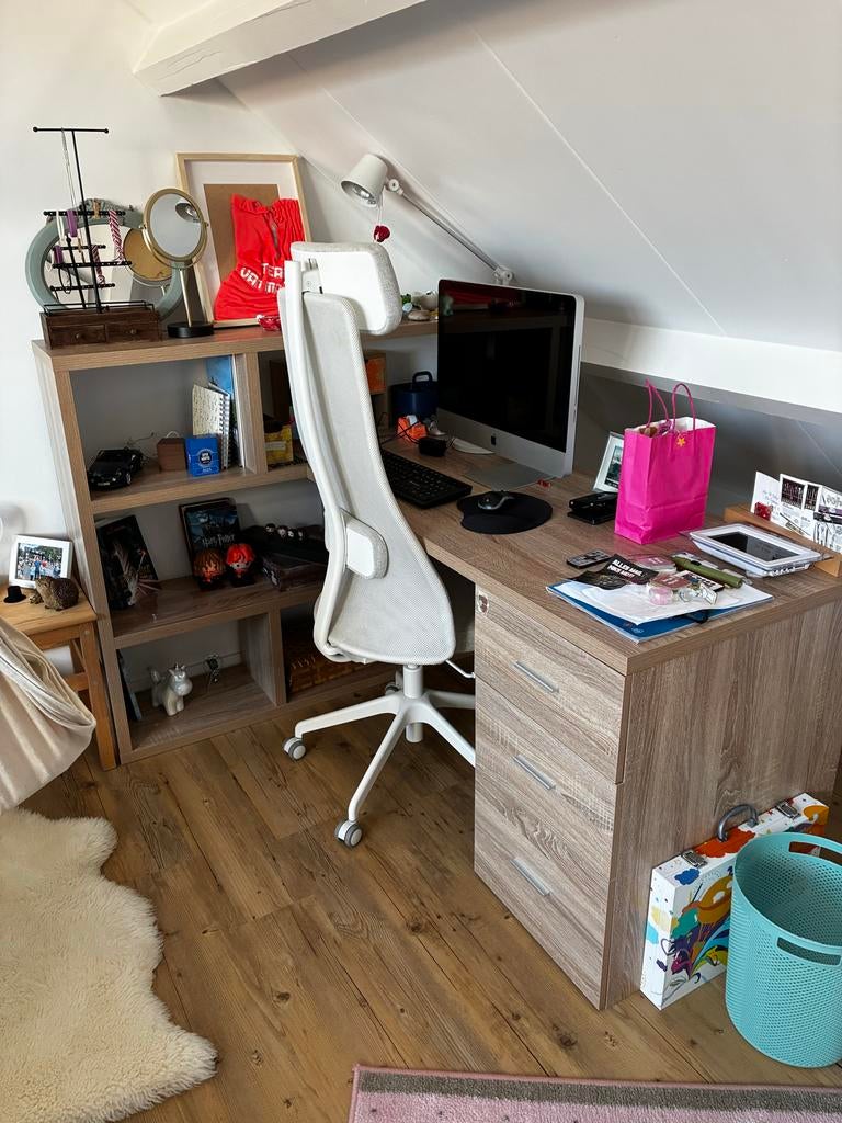 Bureau met open boekenkast La Redoute, Ophalen, Gebruikt, Bruin, Overige merken