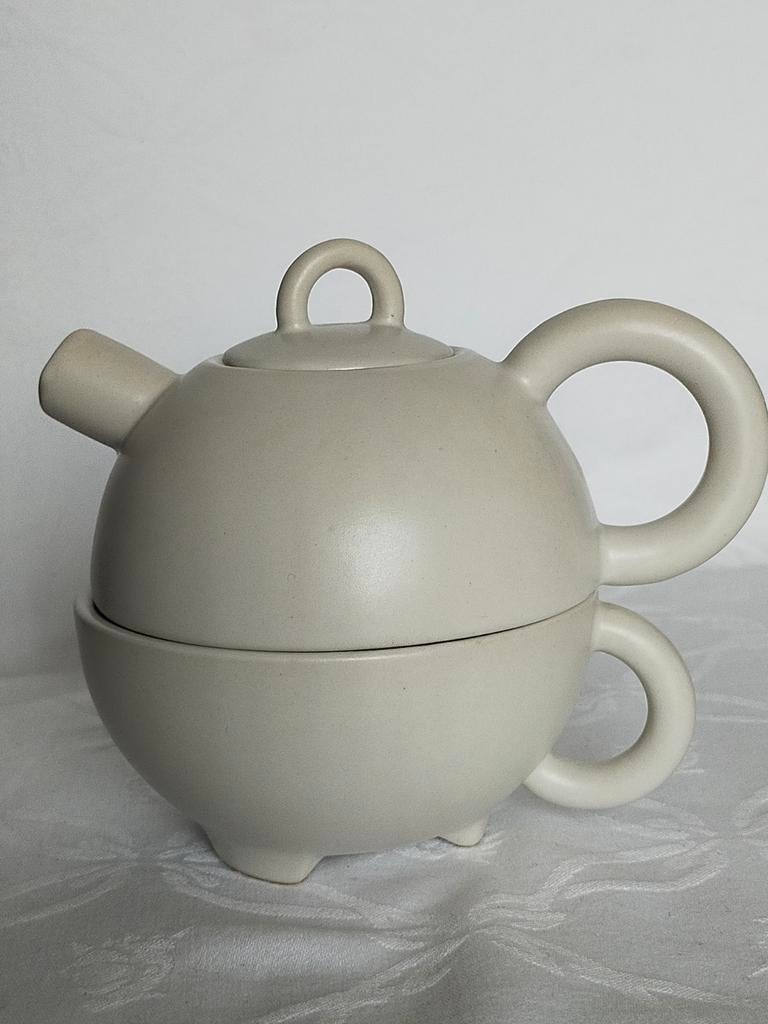 Broste Copenhagen tea for one theepot en kom jaren 90, Huis en Inrichting, Keuken | Servies, Keramiek, Overige typen, Ophalen of Verzenden