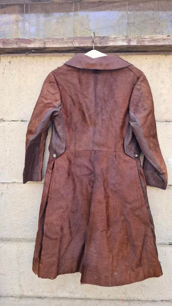 Leren dames jas met vacht, Bruin, Maat 42/44 (L), Ophalen of Verzenden, Zo goed als nieuw