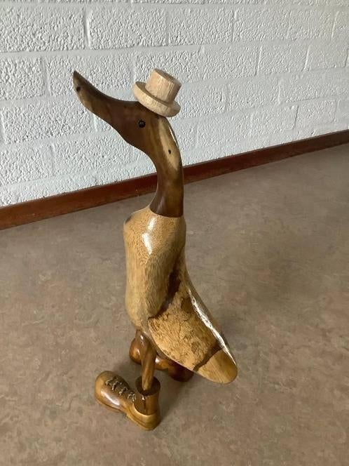 houten vogelstandbeeld eend beeld sculptuur kamerdecoratie, Ophalen, Zo goed als nieuw, Dier