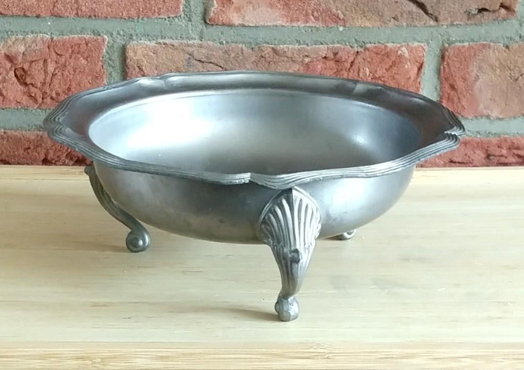 antieke tinnen fruitschaal Zemeta tin merkteken, volgnr 4, Antiek en Kunst, Antiek | Tin, Ophalen of Verzenden