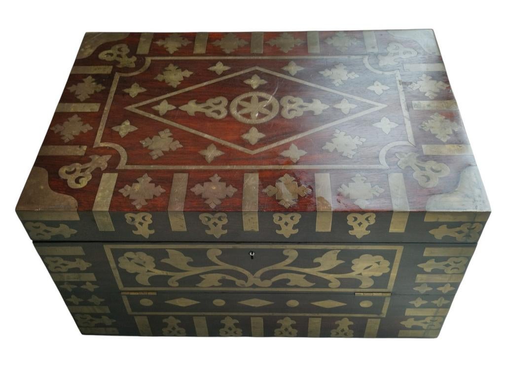 Antieke indo-Arabische Palissander ( Rosewood) bureaukist, Ophalen of Verzenden