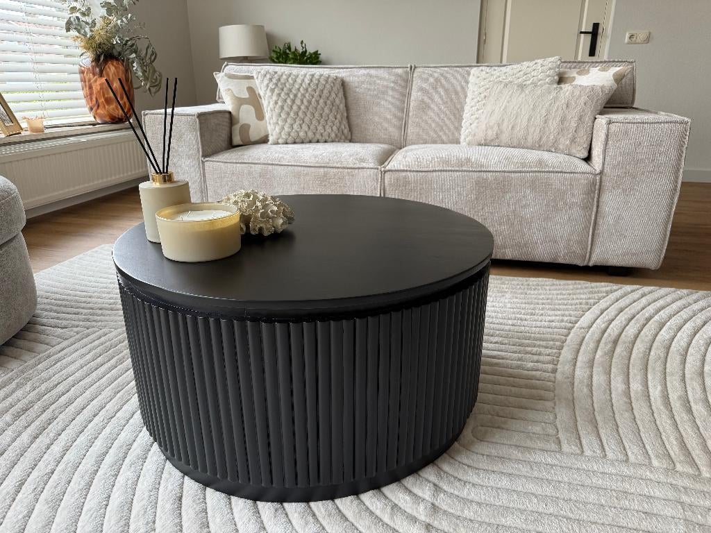 Nieuwe salontafel zwart, Ophalen, 50 tot 100 cm, Rond, Nieuw