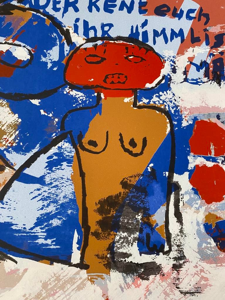 Litho Goethe's golflengte van John Lie A Fo in lijst, Ophalen of Verzenden