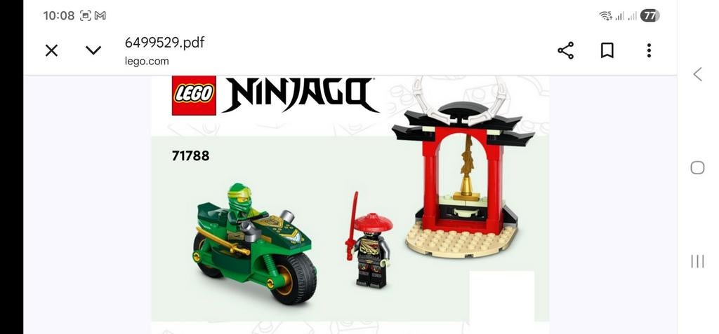 Lego loyds ninjago motor 71788, Ophalen of Verzenden