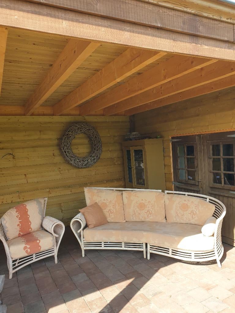 Mooie Royale Vintage Schutz 3-zits Bank + Fauteuil, Ophalen, Gebruikt, Leer, Driepersoons