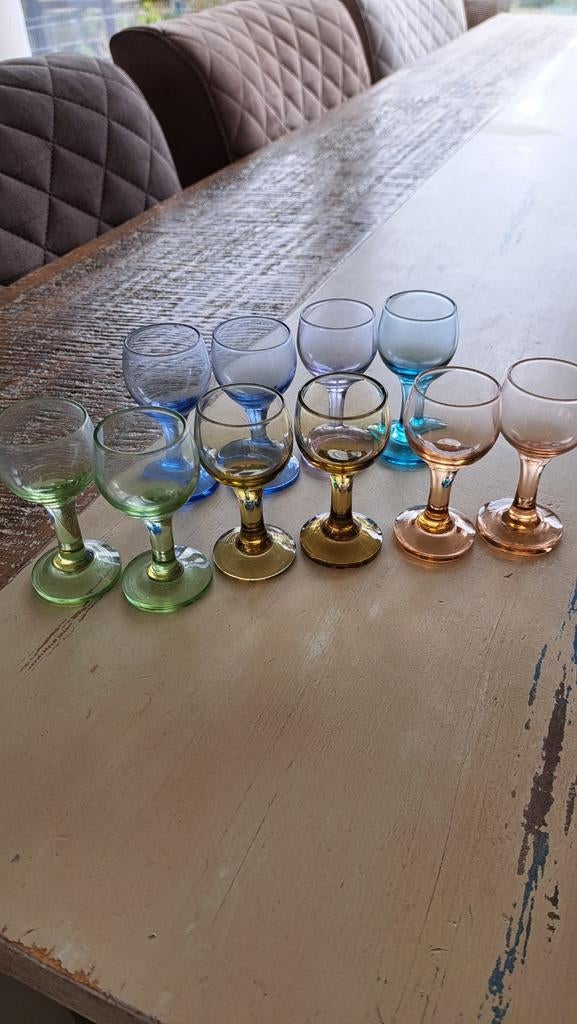 Borrelglaasjes in diverse kleuren, Ophalen, Borrel- of Shotglas