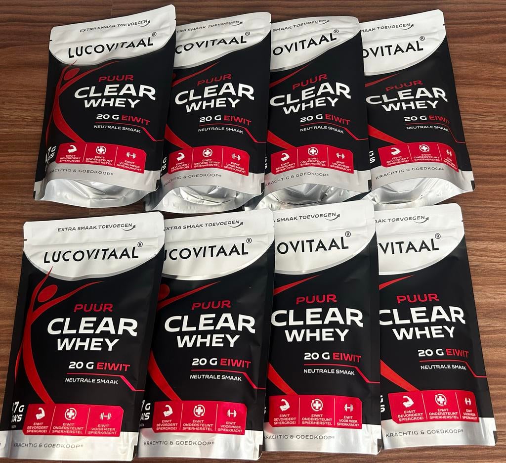 Lucovitaal Clear Whey eiwitpoeder (8x175g), Ophalen, Nieuw, Armen, Overige typen