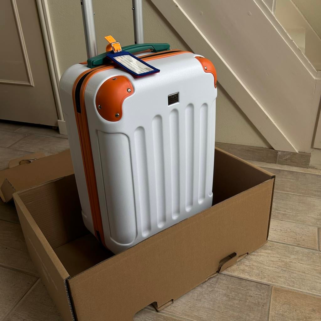 Postcodeloterij koffer wit met oranje accenten, 20 tot 30 cm, Wit, Minder dan 40 cm, Nieuw