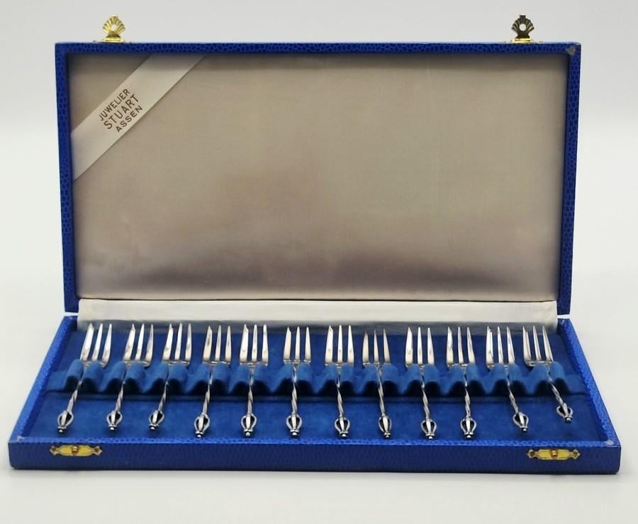 1040. Zilveren gebakvorkjes, Van Kempen en Begeer, ca. 1960, Antiek en Kunst, Ophalen of Verzenden, Zilver
