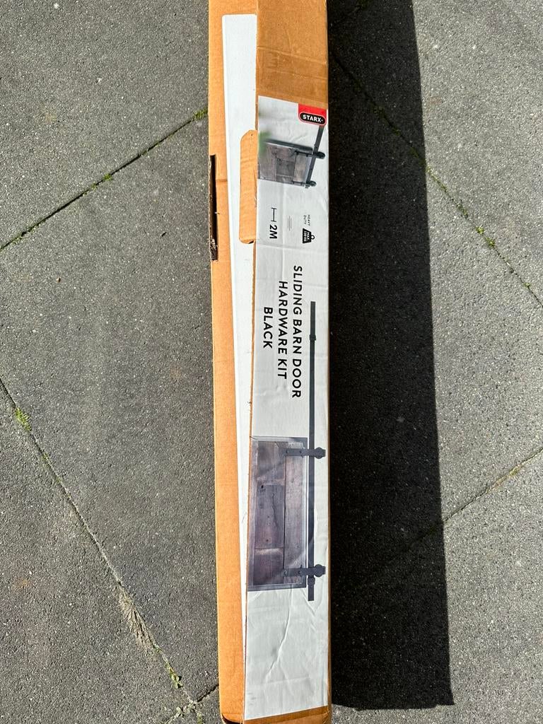 Schuifdeursysteem industrieel mat zwart set met hangrollen, Overige typen, Nieuw, Metaal, Ophalen