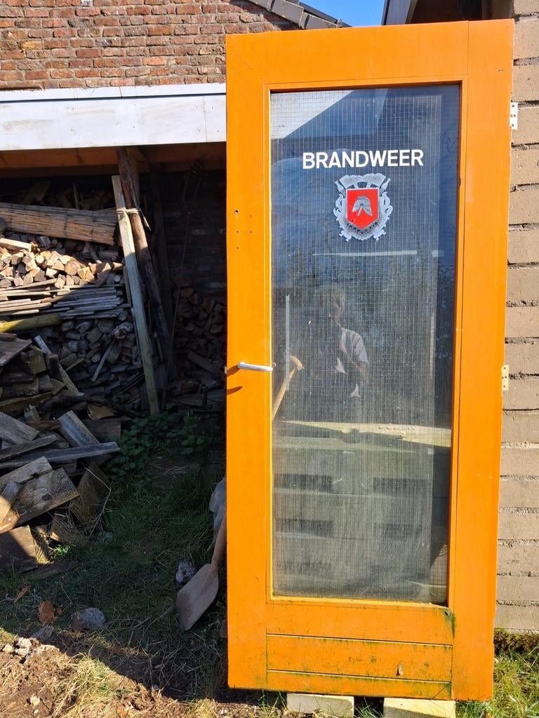 Hardhouten deur Brandweer Margraten met draadglas, Doe-het-zelf en Verbouw, Ophalen