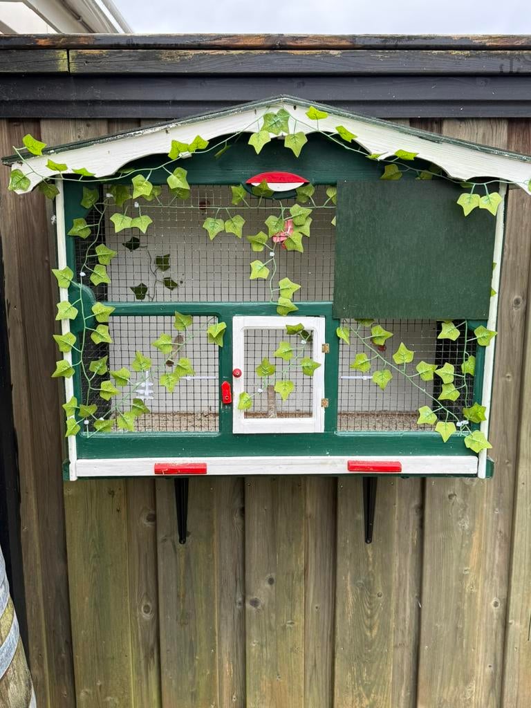 Mooie wandkooi voor zangvogel, Ophalen, Zo goed als nieuw, Hout, Vogelkooi