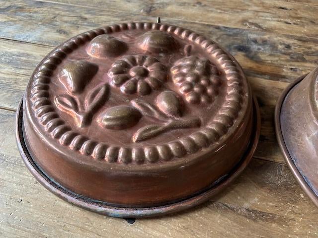 Koperen bakvormen 2x, Antiek en Kunst, Antiek | Keukenbenodigdheden, Ophalen of Verzenden