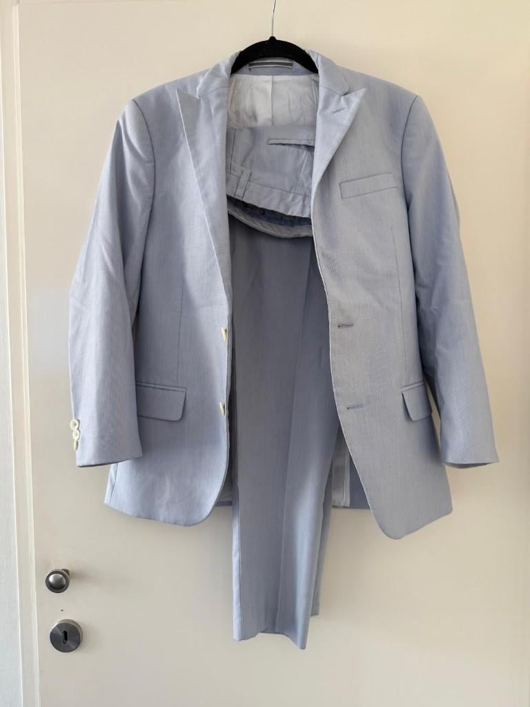 Kostuum Bertoni, maat 44., Kleding | Heren, Kostuums en Colberts, Ophalen, Blauw, Zo goed als nieuw, Bertoni