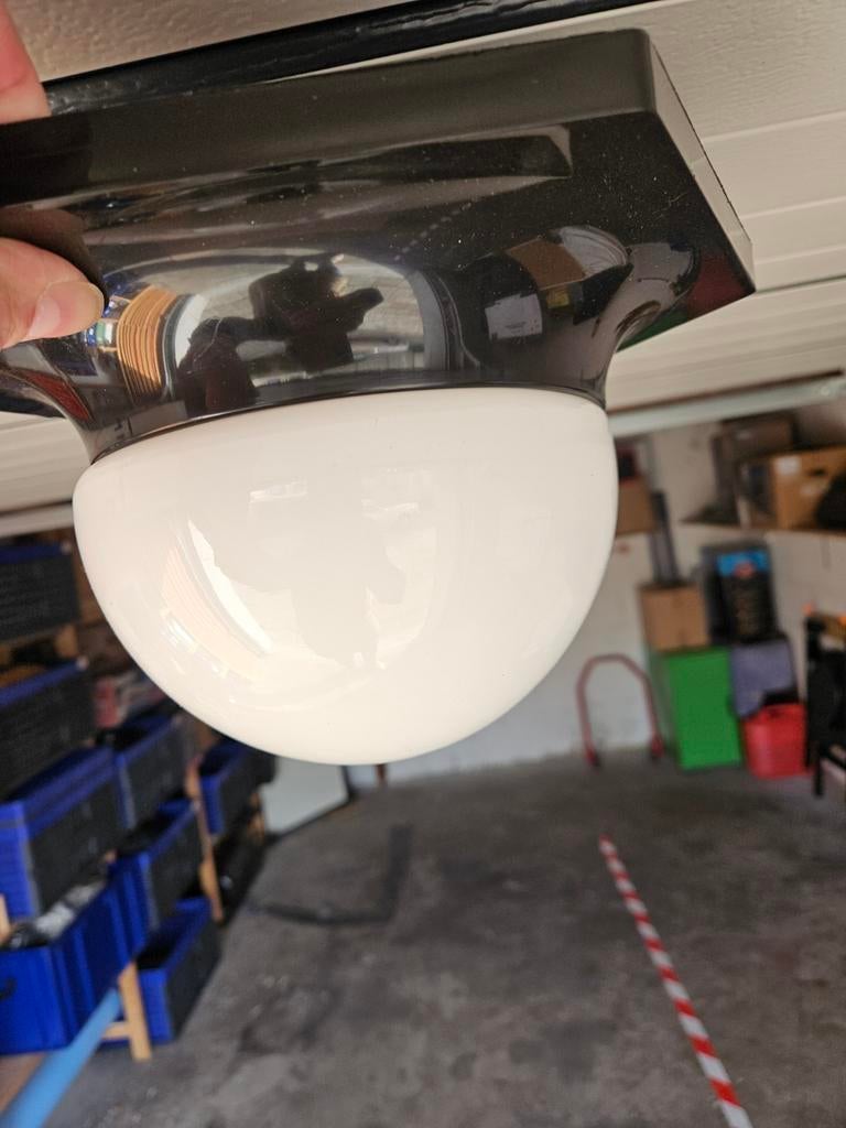 Plafondlamp met Melkglas., 30 tot 60 watt, Gebruikt, Overige typen, Ophalen of Verzenden