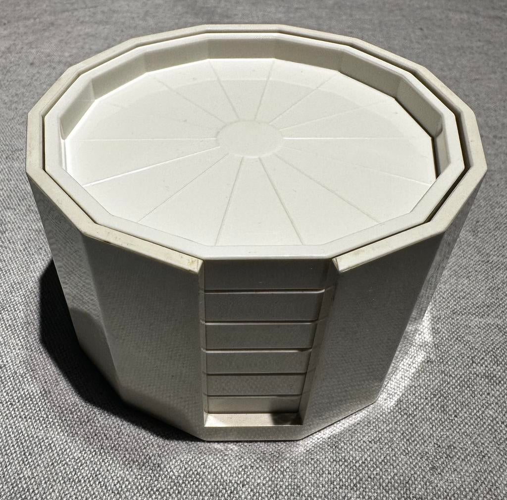 Vintage EMSA onderzetters set met houder – retro design, Ophalen of Verzenden, Overige stijlen, Overige typen